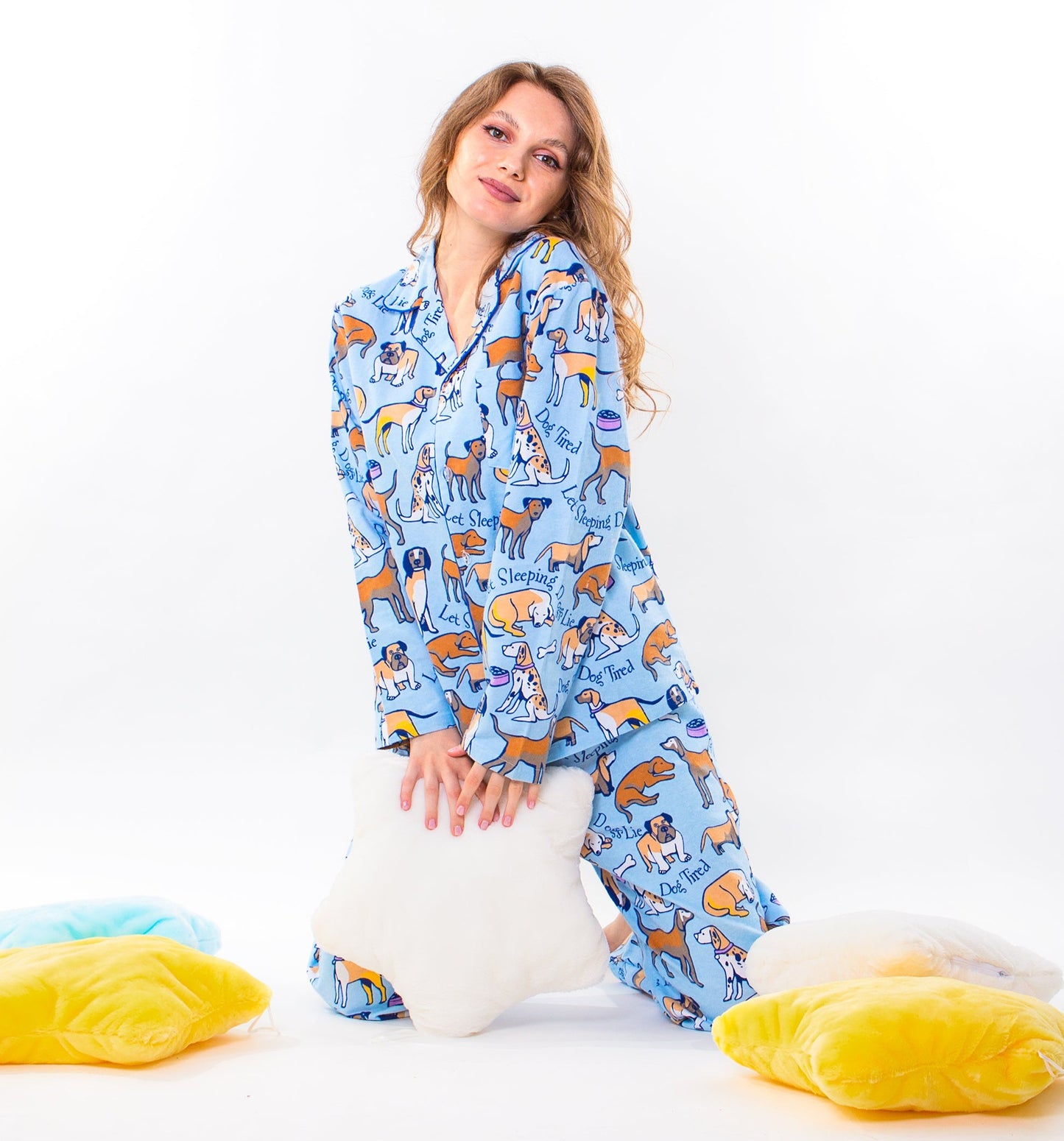 Dogs Print Cotton Pajama Set