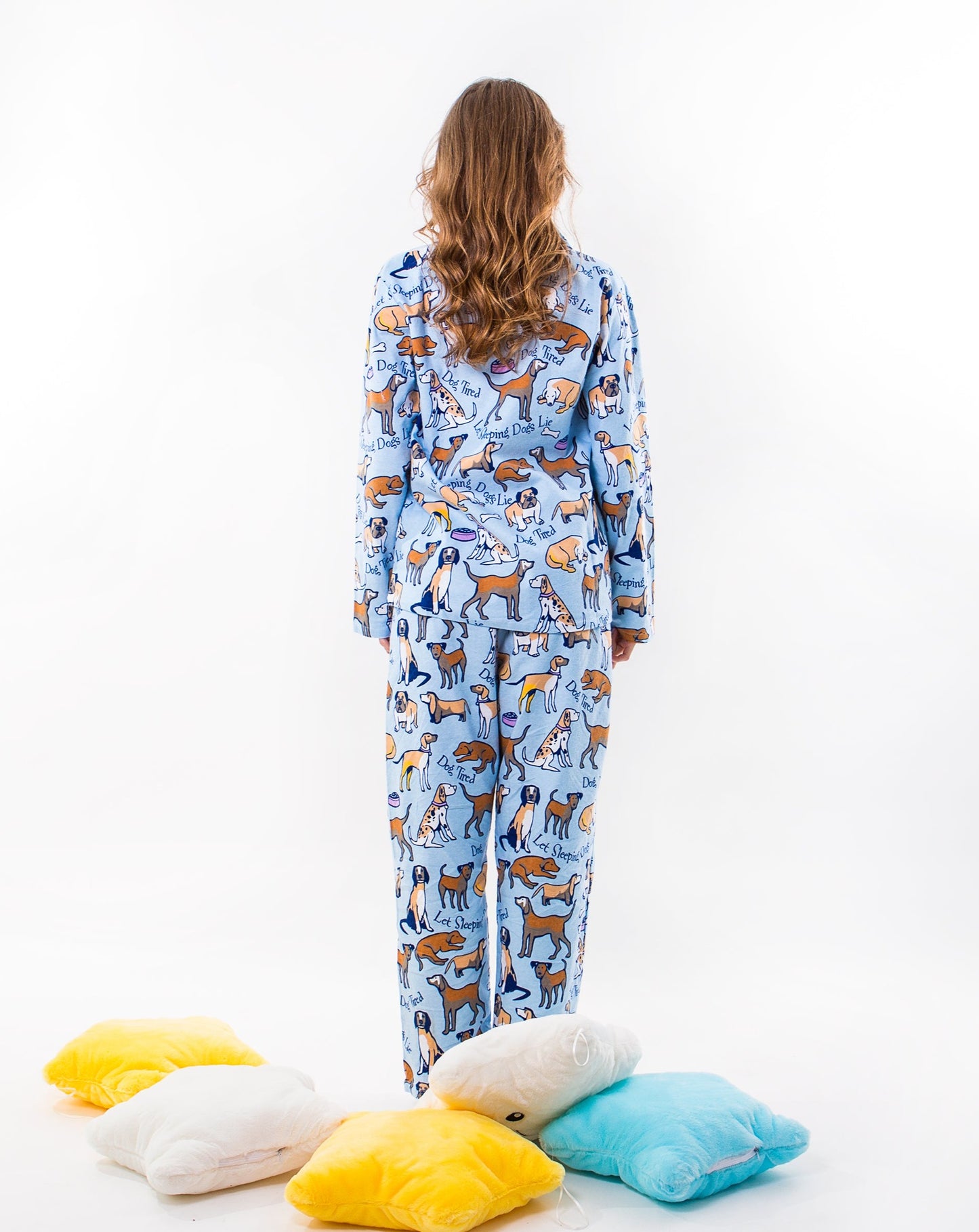 Dogs Print Cotton Pajama Set