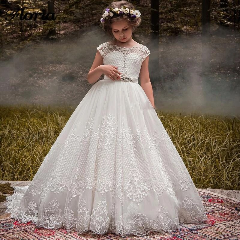 Flower Girl Dress Rhinestone First Holy Communion Gowns