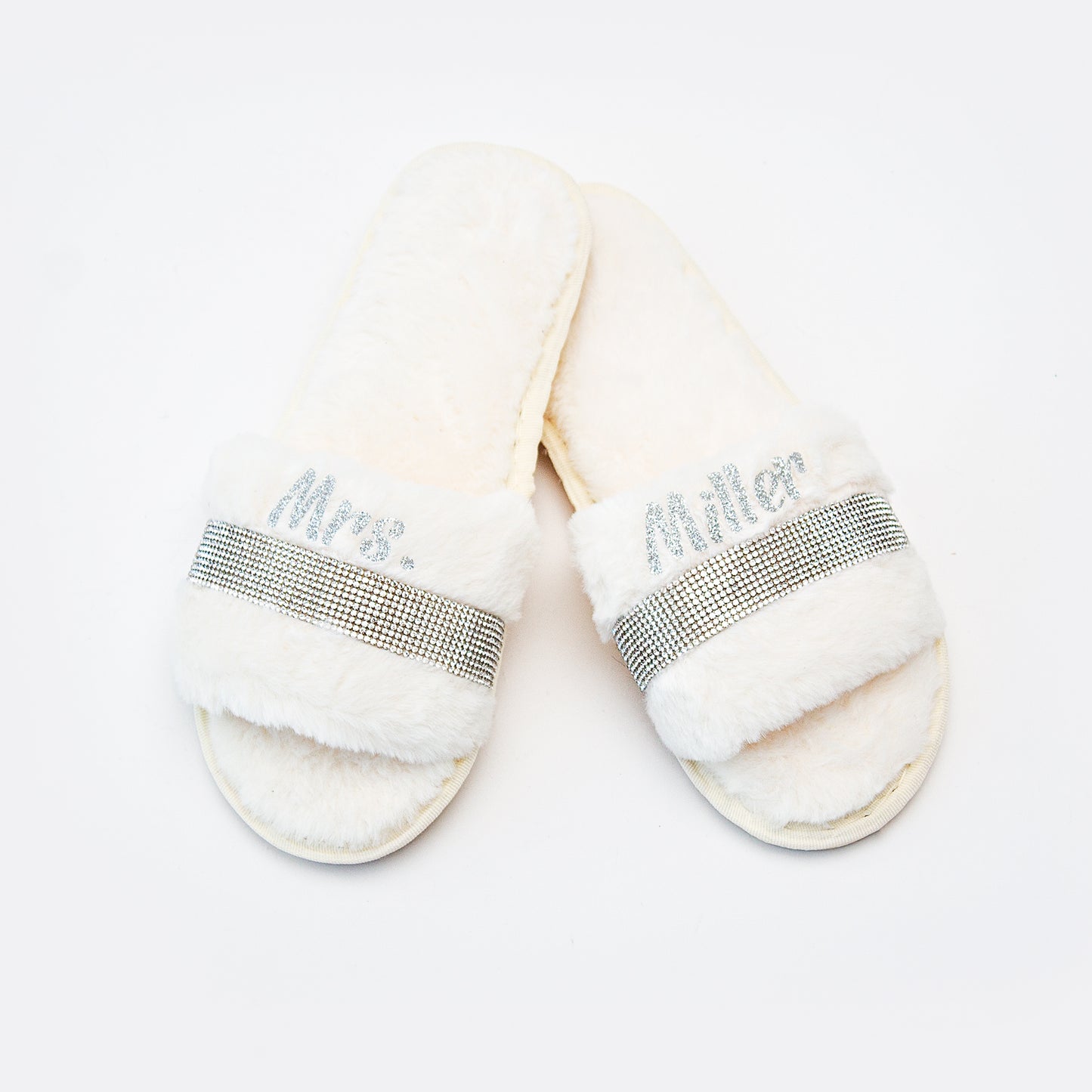 Custom Rhinestone Fluffy Slippers