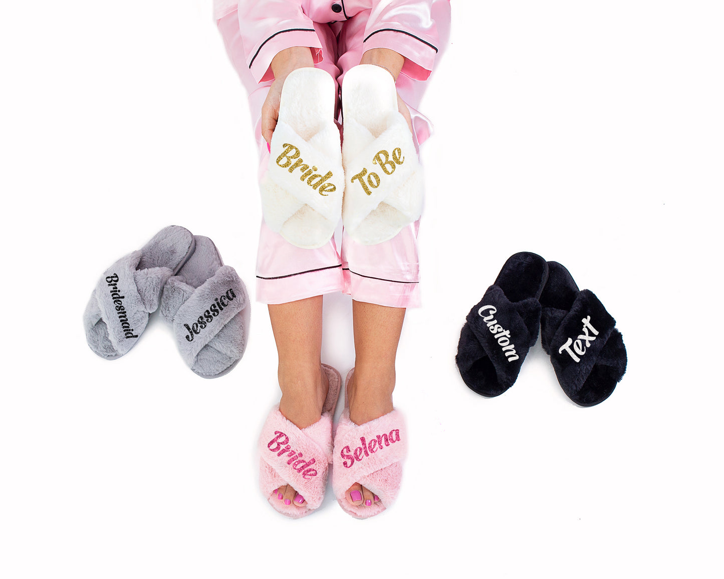 Custom Fluffy Cross Slippers style 1