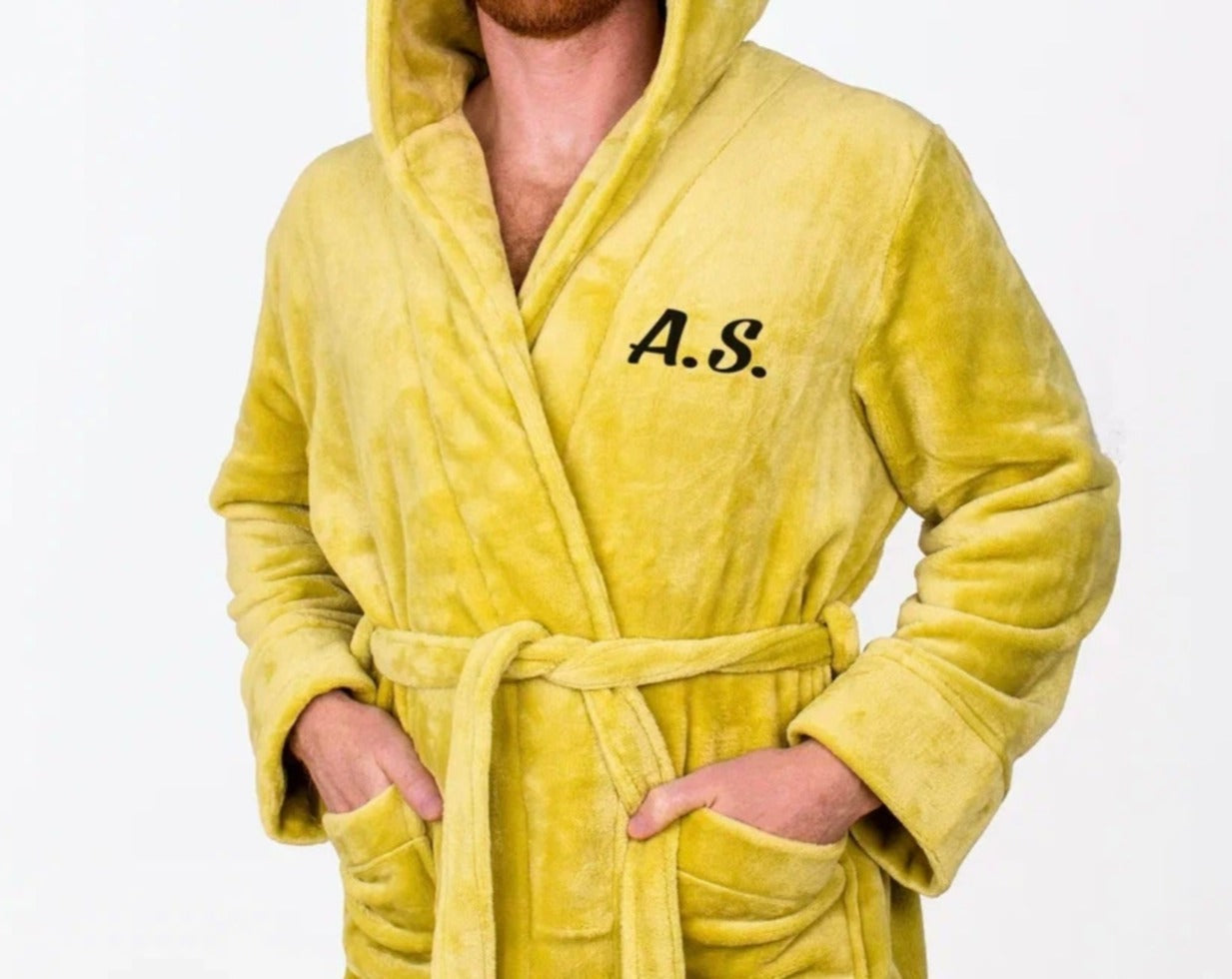 Groom Custom Hooded Long Bathrobes - custom bathrobes