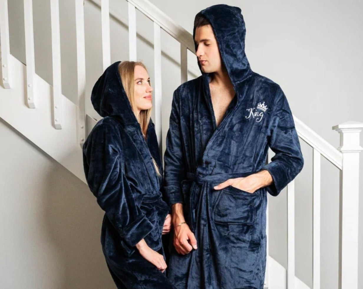 Groom Custom Hooded Long Bathrobes - custom bathrobes