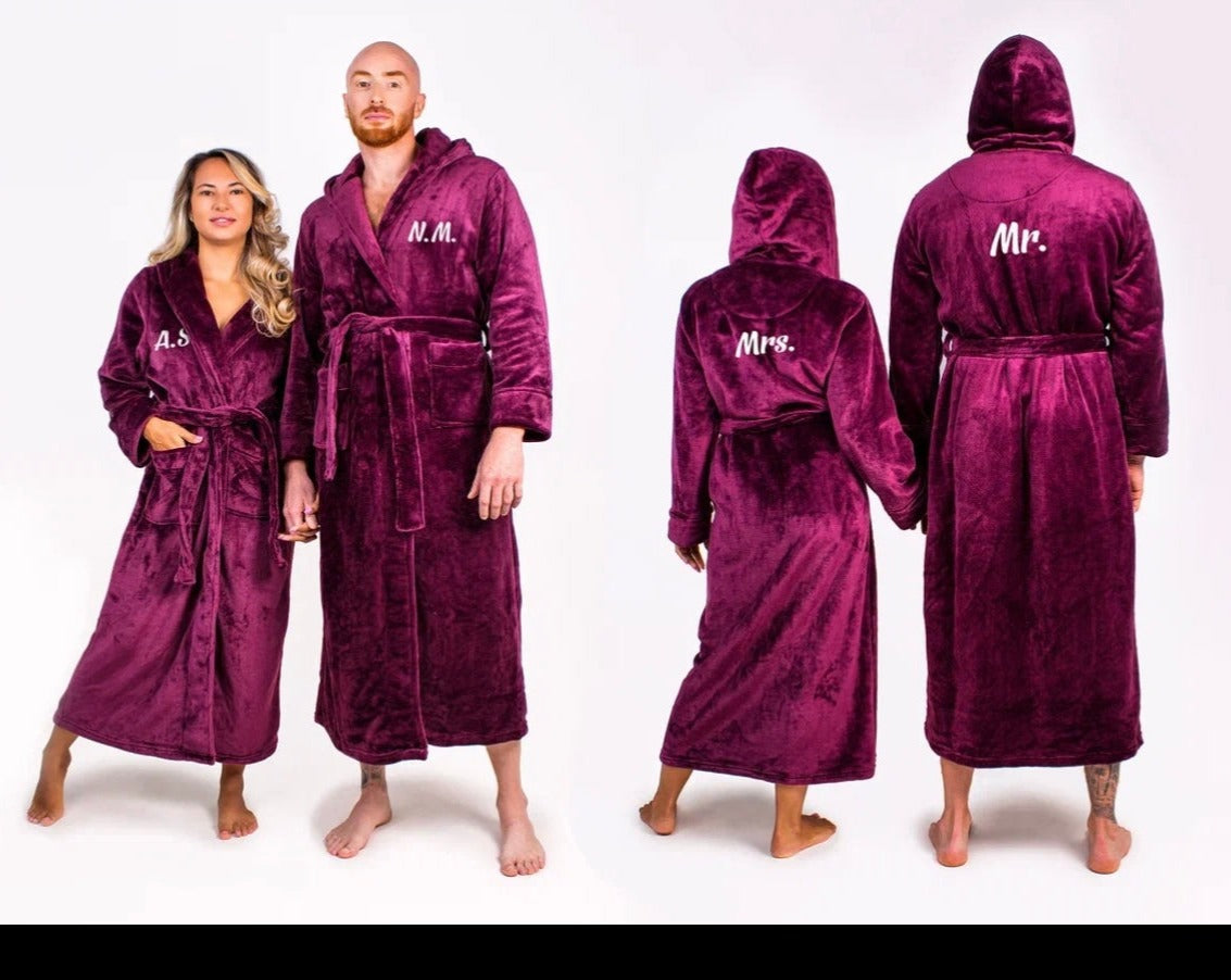 Groom Custom Hooded Long Bathrobes - custom bathrobes