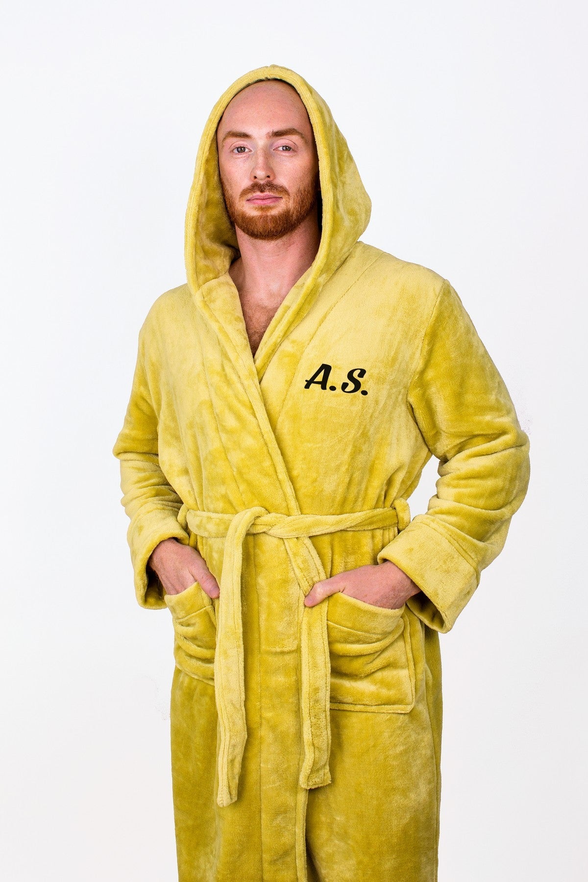 Groom Custom Hooded Long Bathrobes - custom bathrobes
