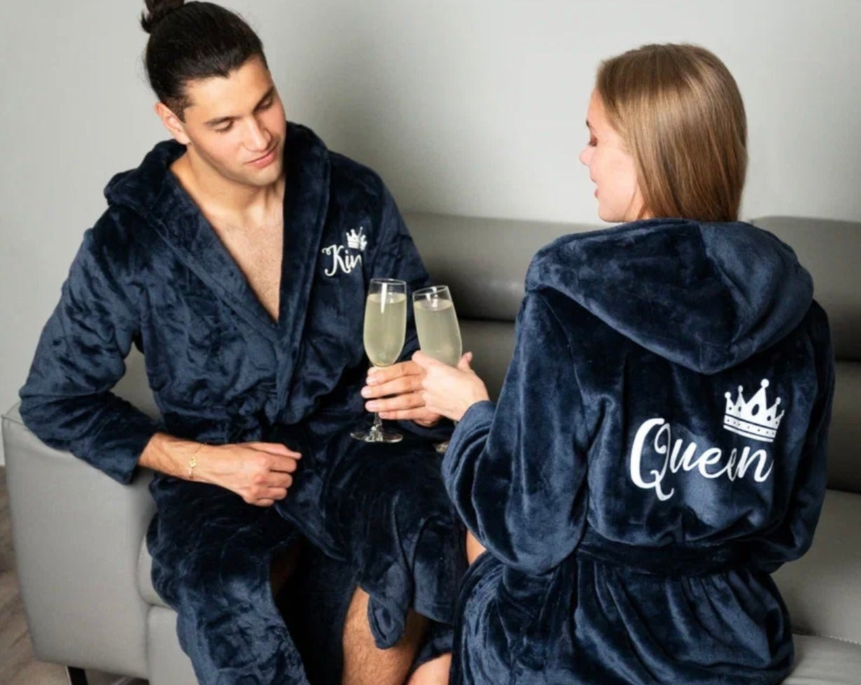Groom Custom Hooded Long Bathrobes - custom bathrobes