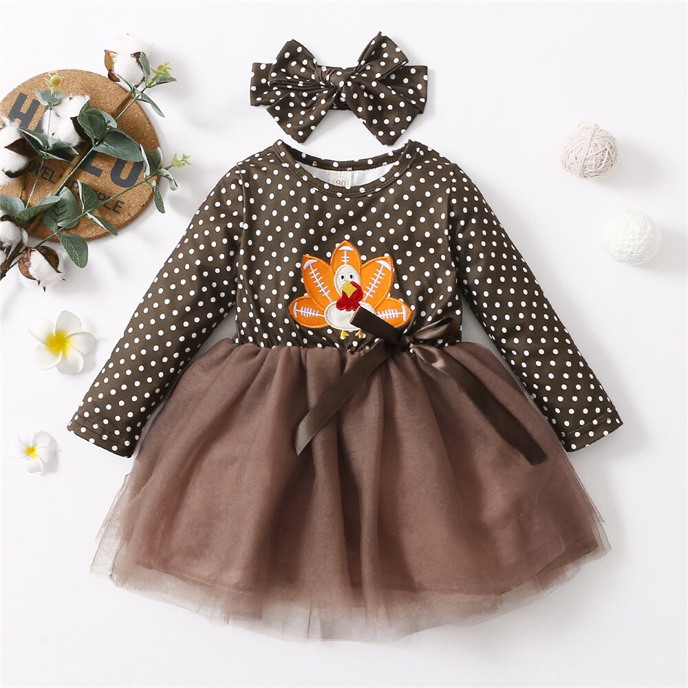 Kids Baby Girl’s Casual Long Sleeve Dress 18M-6T -