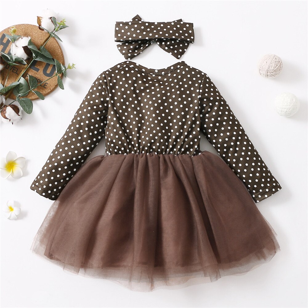 Kids Baby Girl’s Casual Long Sleeve Dress 18M-6T -