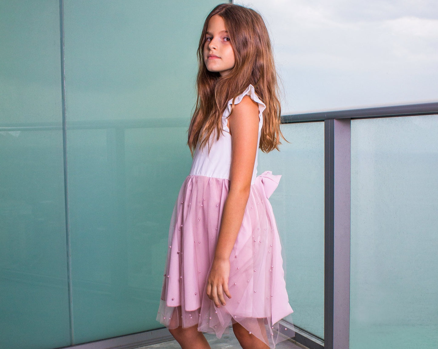 Flower Girl Tutu Dress With Pearls