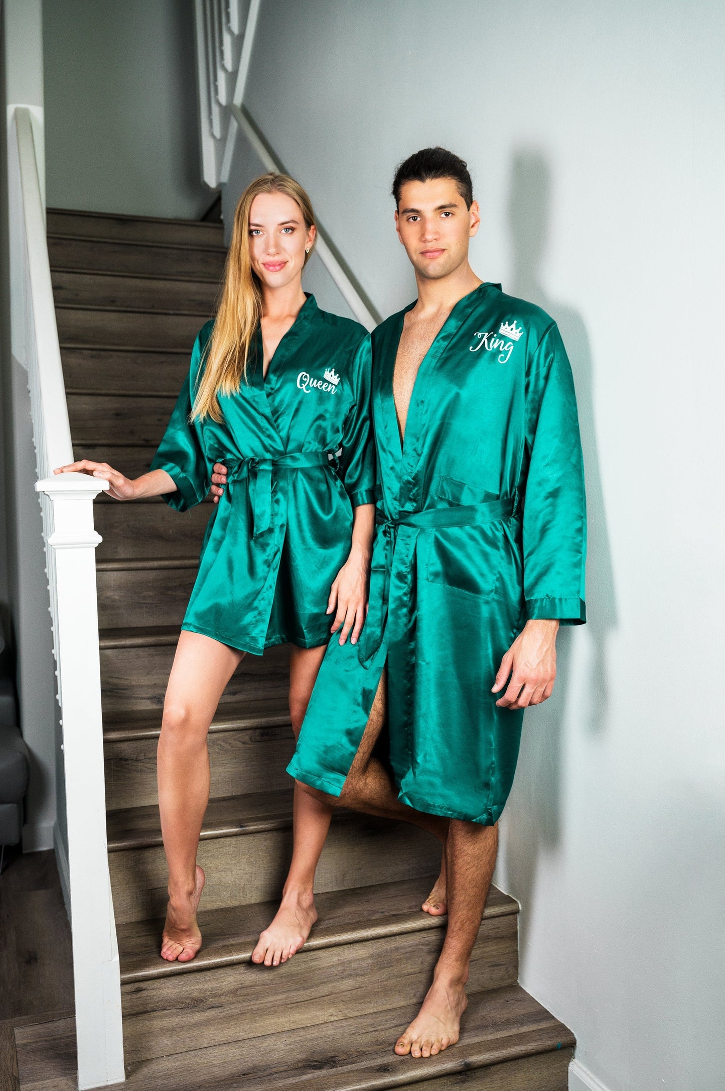 Matching Satin Robes Groom and Bride - women’s robes