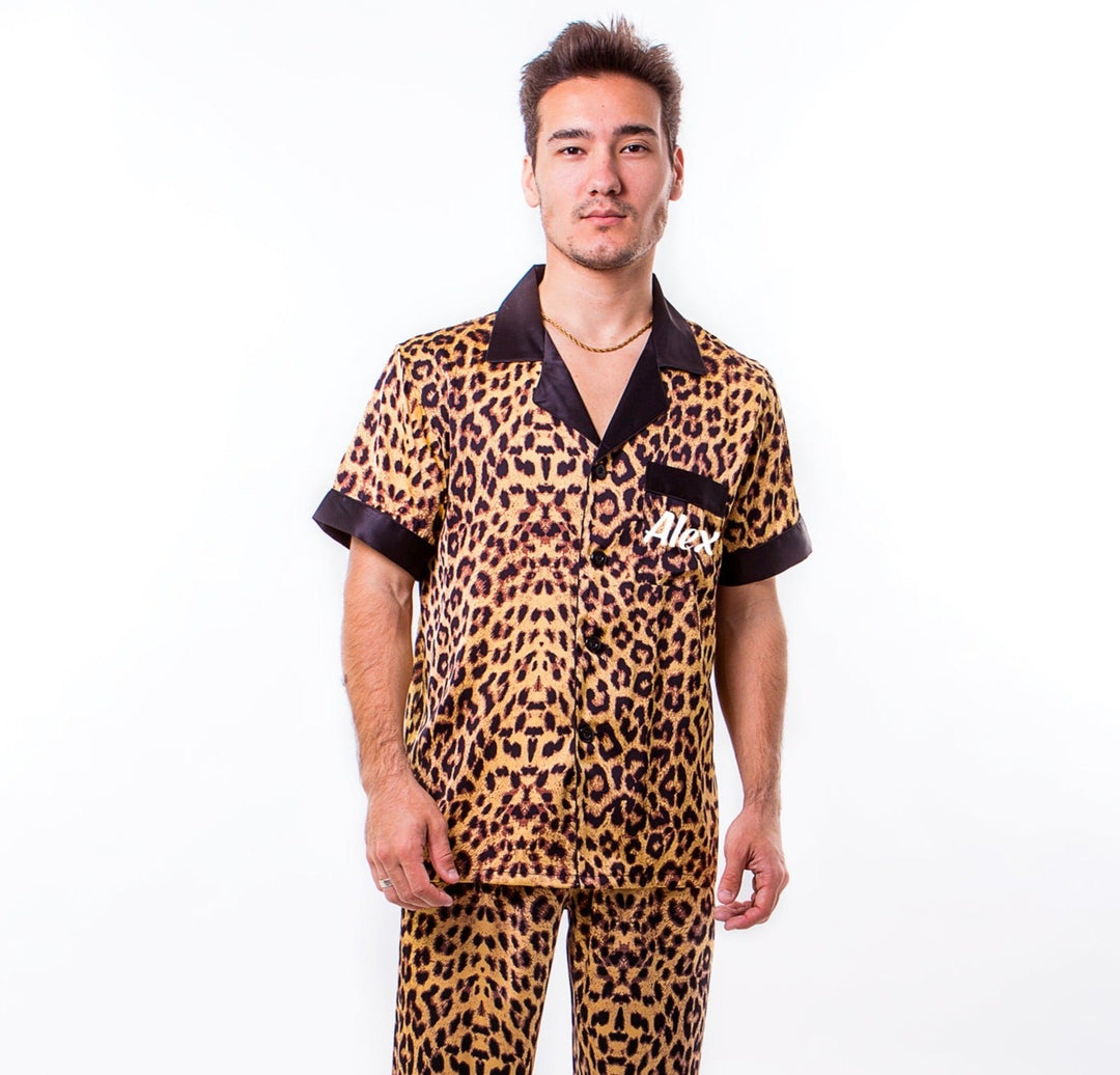 Leopard Satin Men’s Pajama Set - Men’s Pajamas