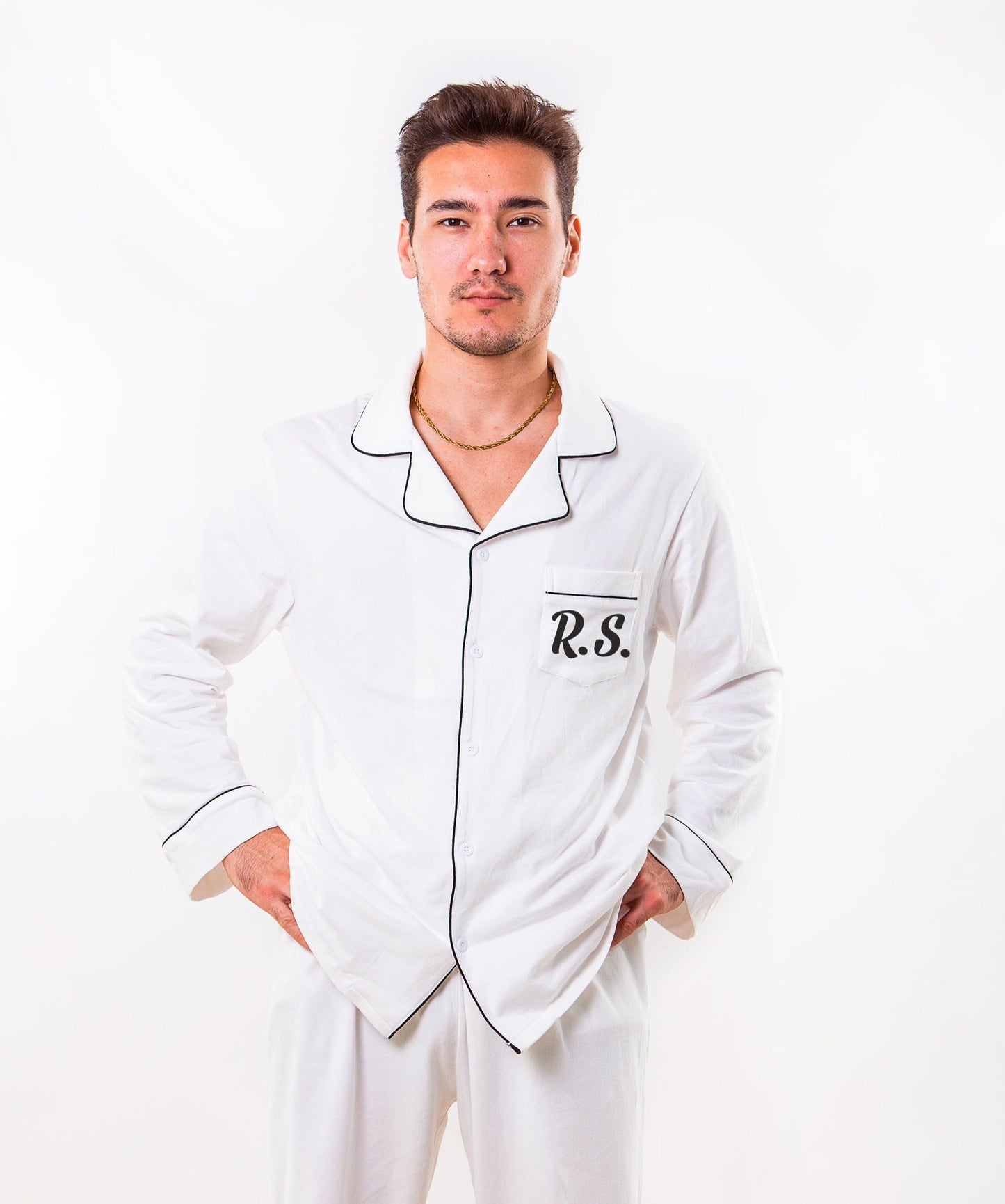 Menโs Cotton Pajama Set - Menโs Pajamas