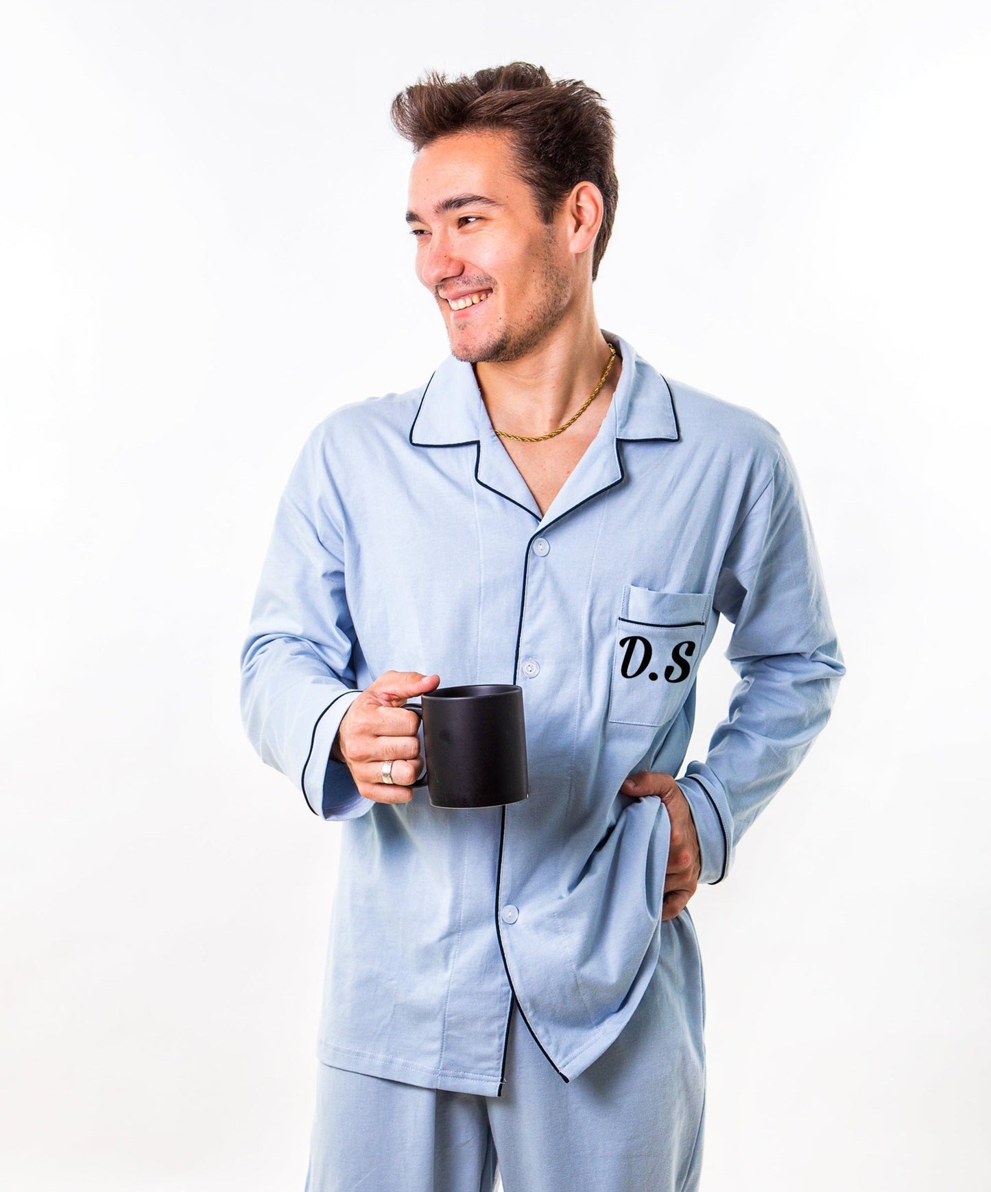 Menโs Cotton Pajama Set - Menโs Pajamas