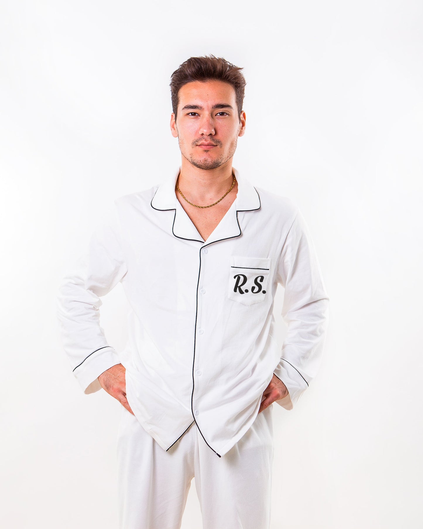 Menโs Cotton Pajama Set - Menโs Pajamas