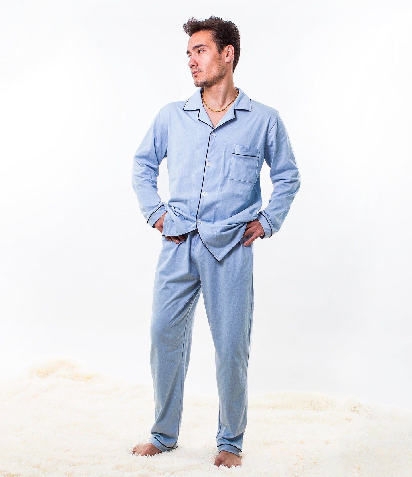 Menโs Cotton Pajama Set - Menโs Pajamas