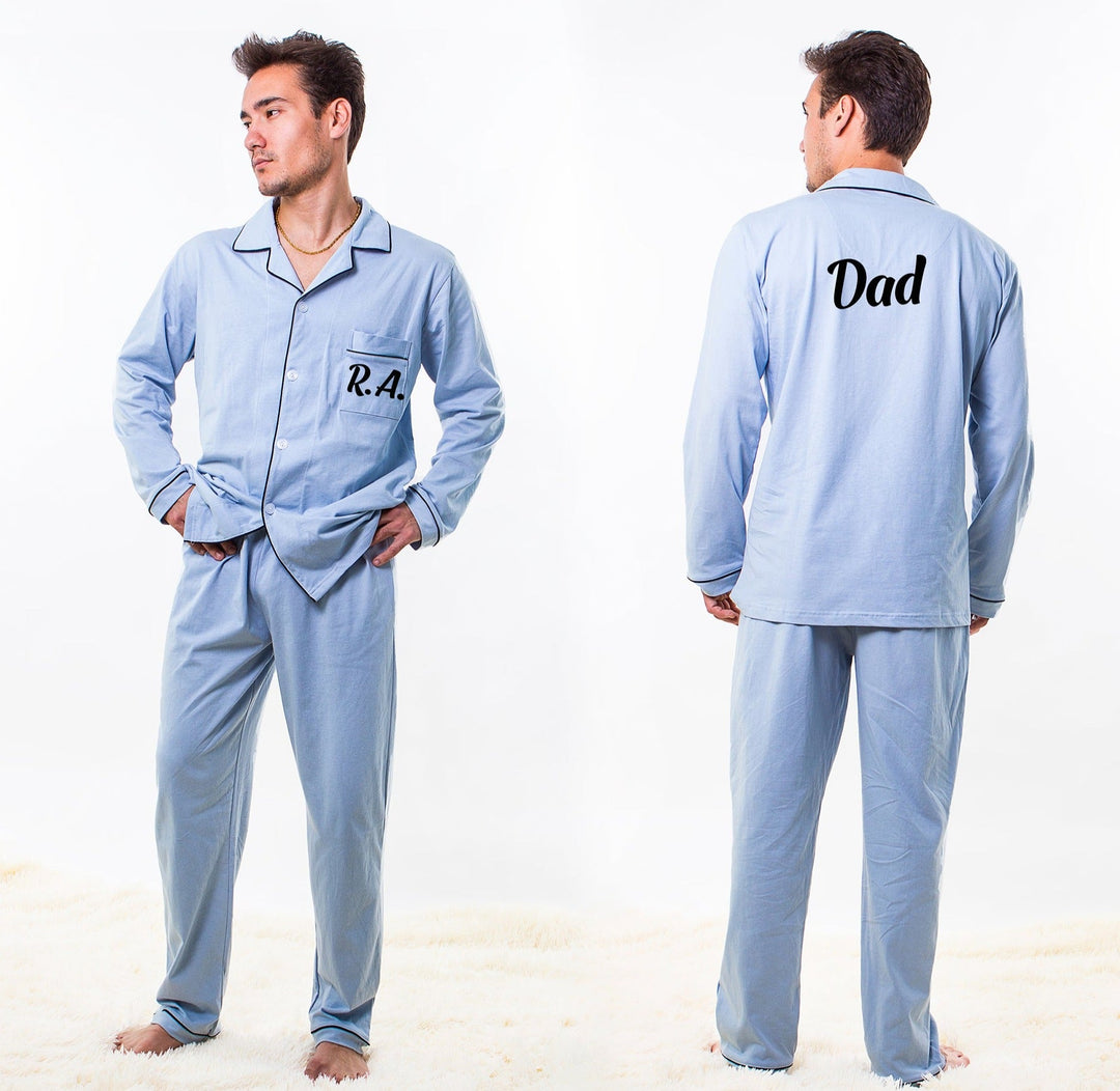 Men’s Cotton Pajama Set - S / Light Blue - Men’s Pajamas