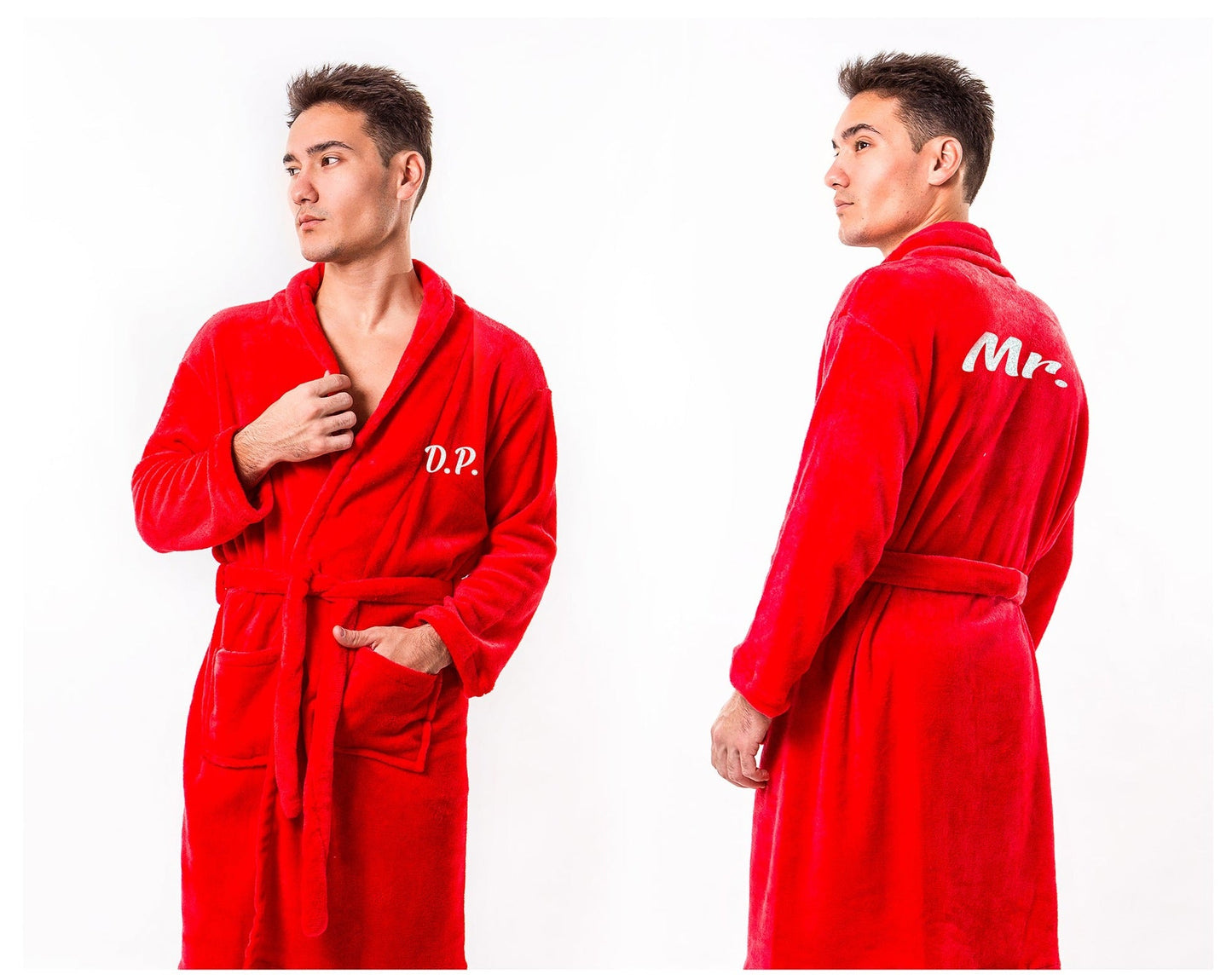 Men’s Custom Cozy Terry Bathrobe - men’s robes