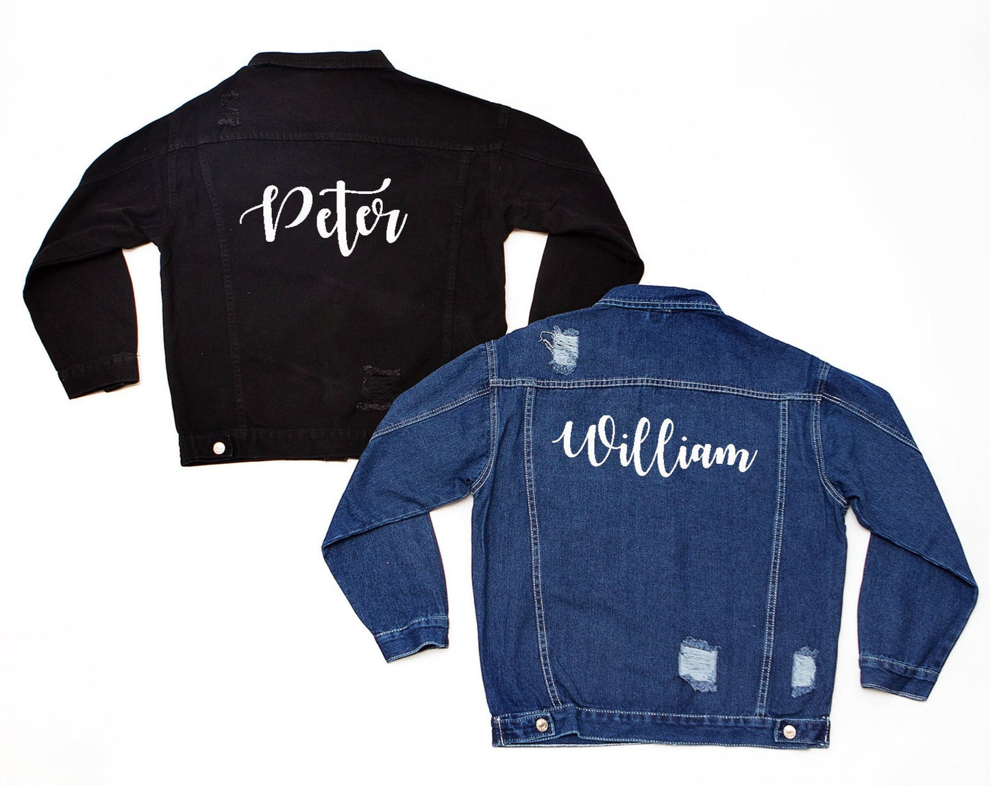 Men’s Custom Ripped Denim jacket - men’s denim jacket