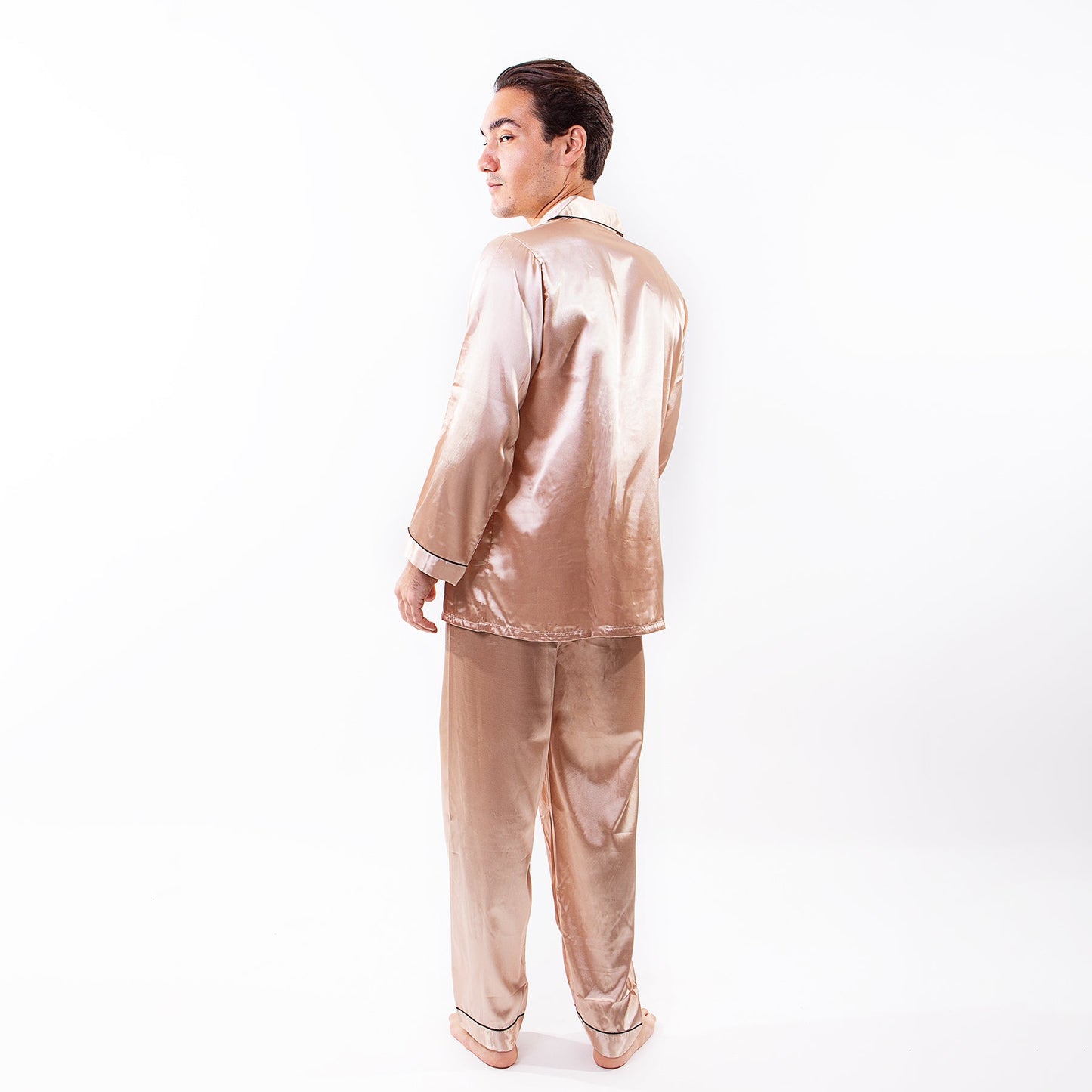Men’s Satin Pajama Set Long Sleeves + Pants - Men’s Pajamas