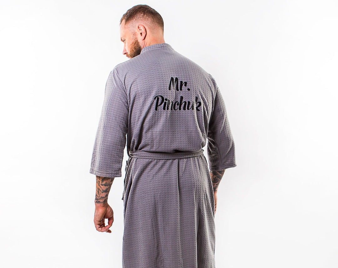 Men’s Waffle Knit Customized Robes - men’s robes