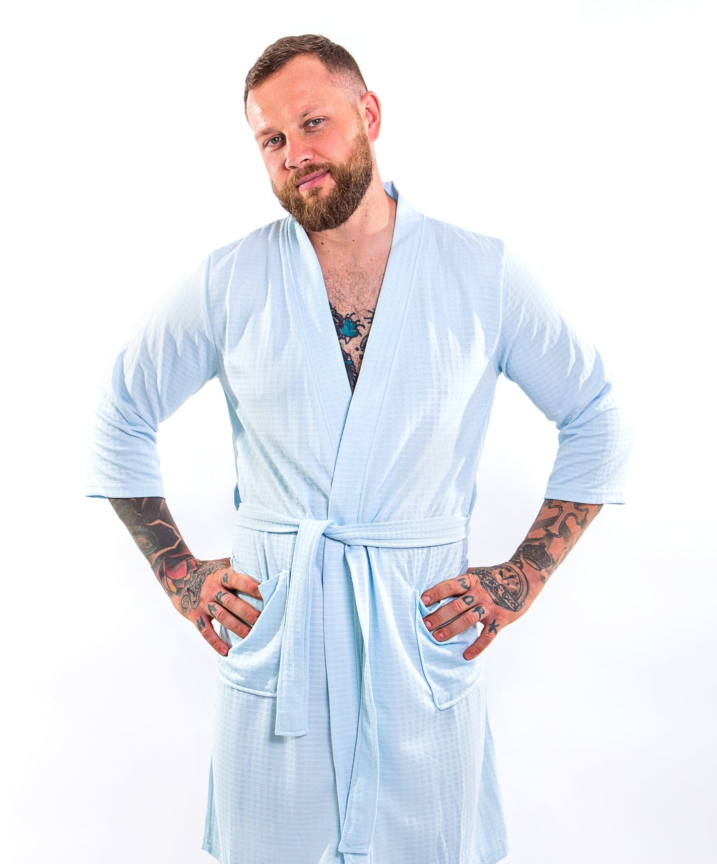 Men’s Waffle Knit Customized Robes - men’s robes