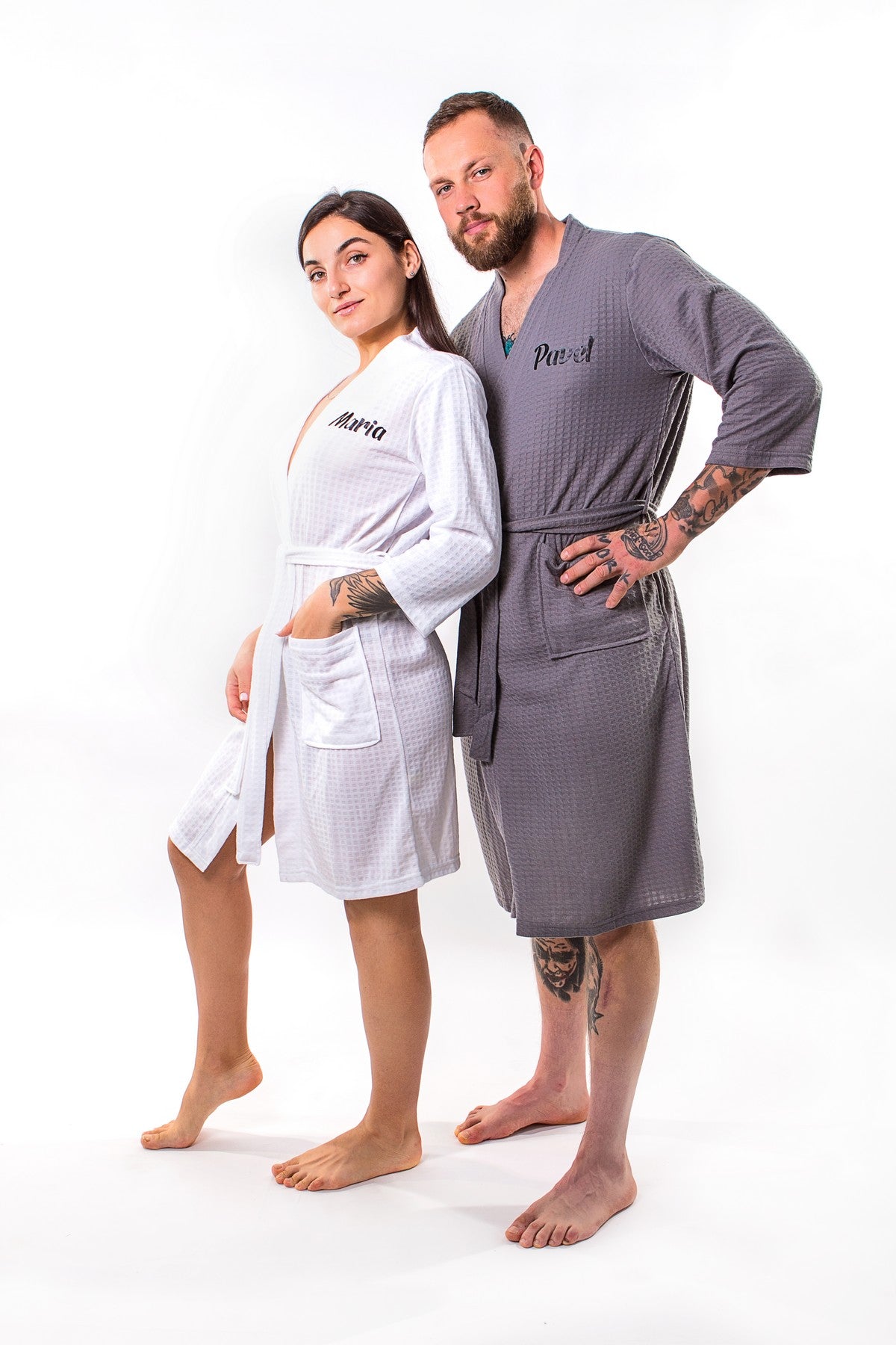 Men’s Waffle Knit Customized Robes - men’s robes