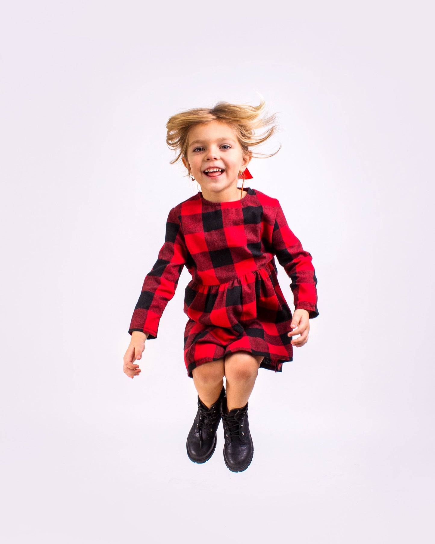 Mommy and me Buffalo Plaid Matching Christmas Dresses - Kids
