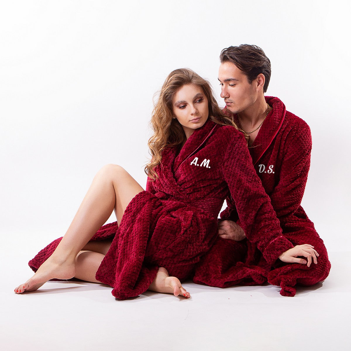 Mr and Mrs Couple Custom Long Bathrobes style1 - couple