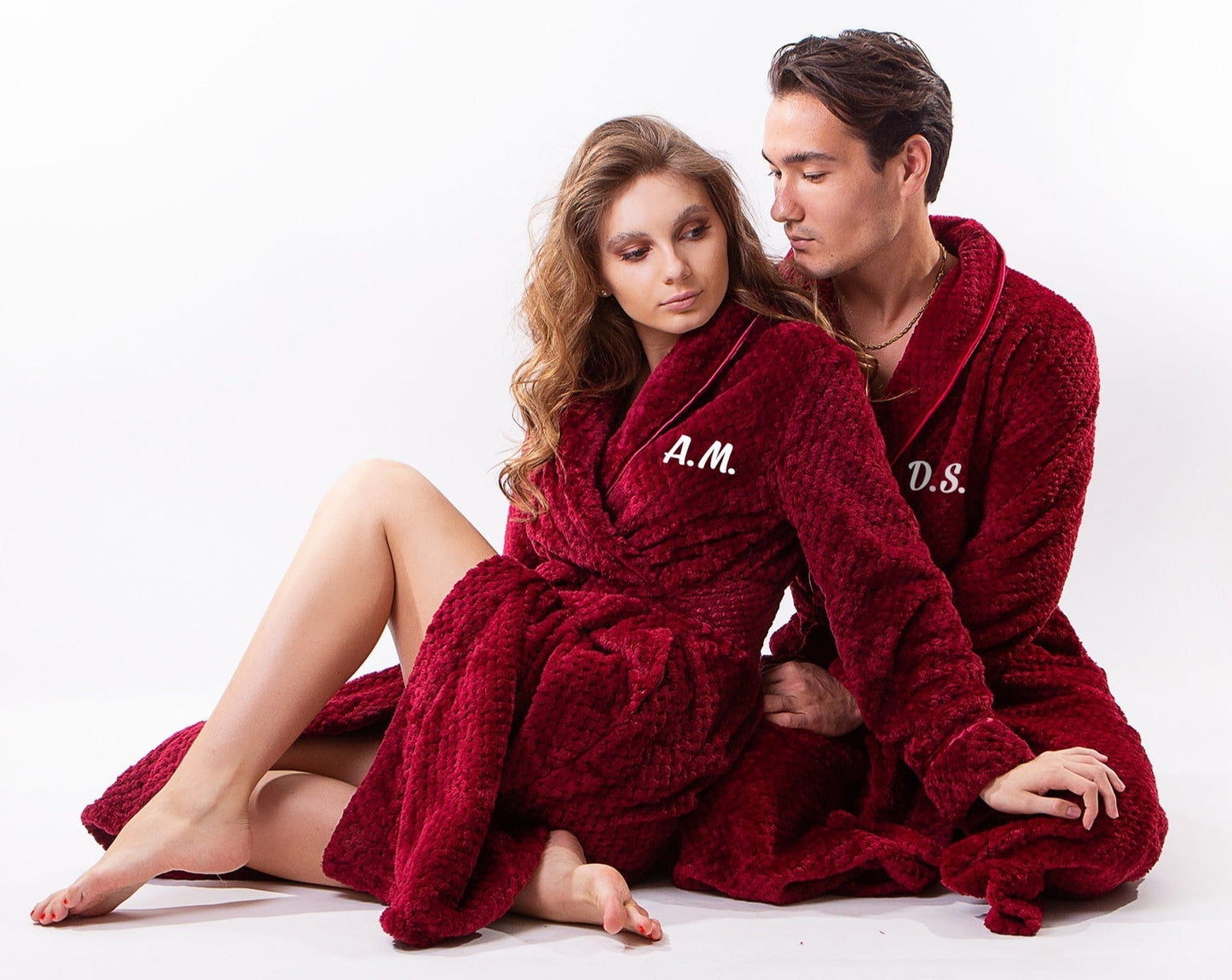 Couple Custom Long Bathrobes - custom bathrobes
