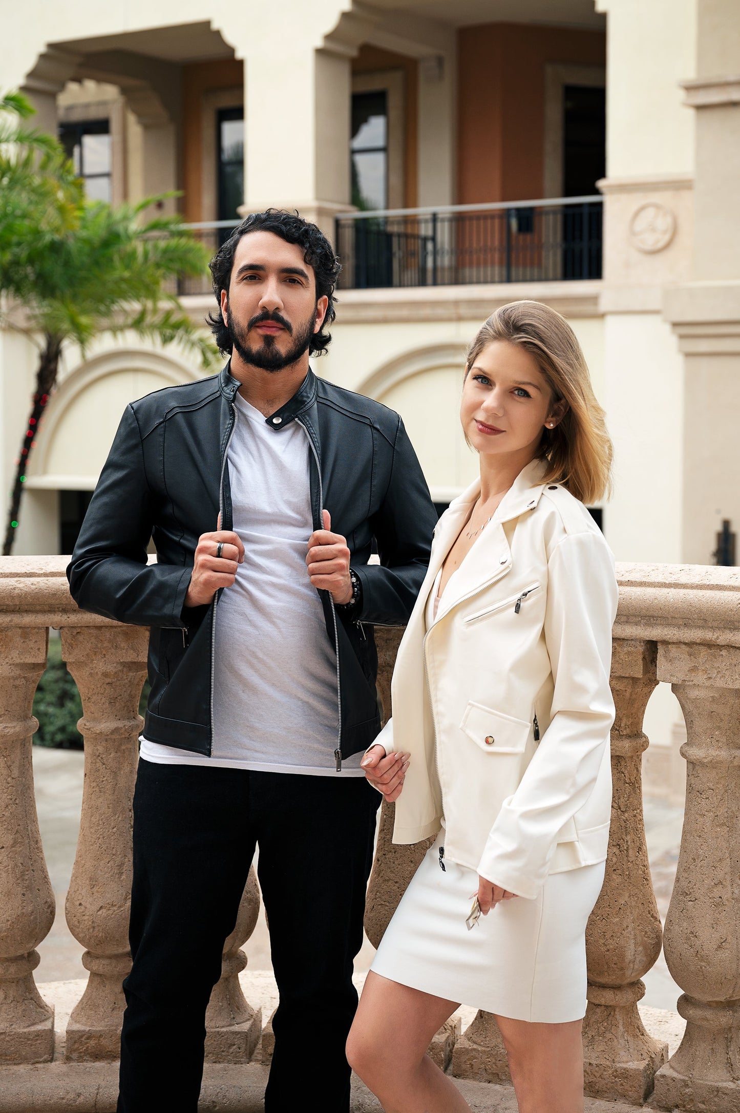 Mr and Mrs Custom Faux Leather Wedding Jackets - hello honey