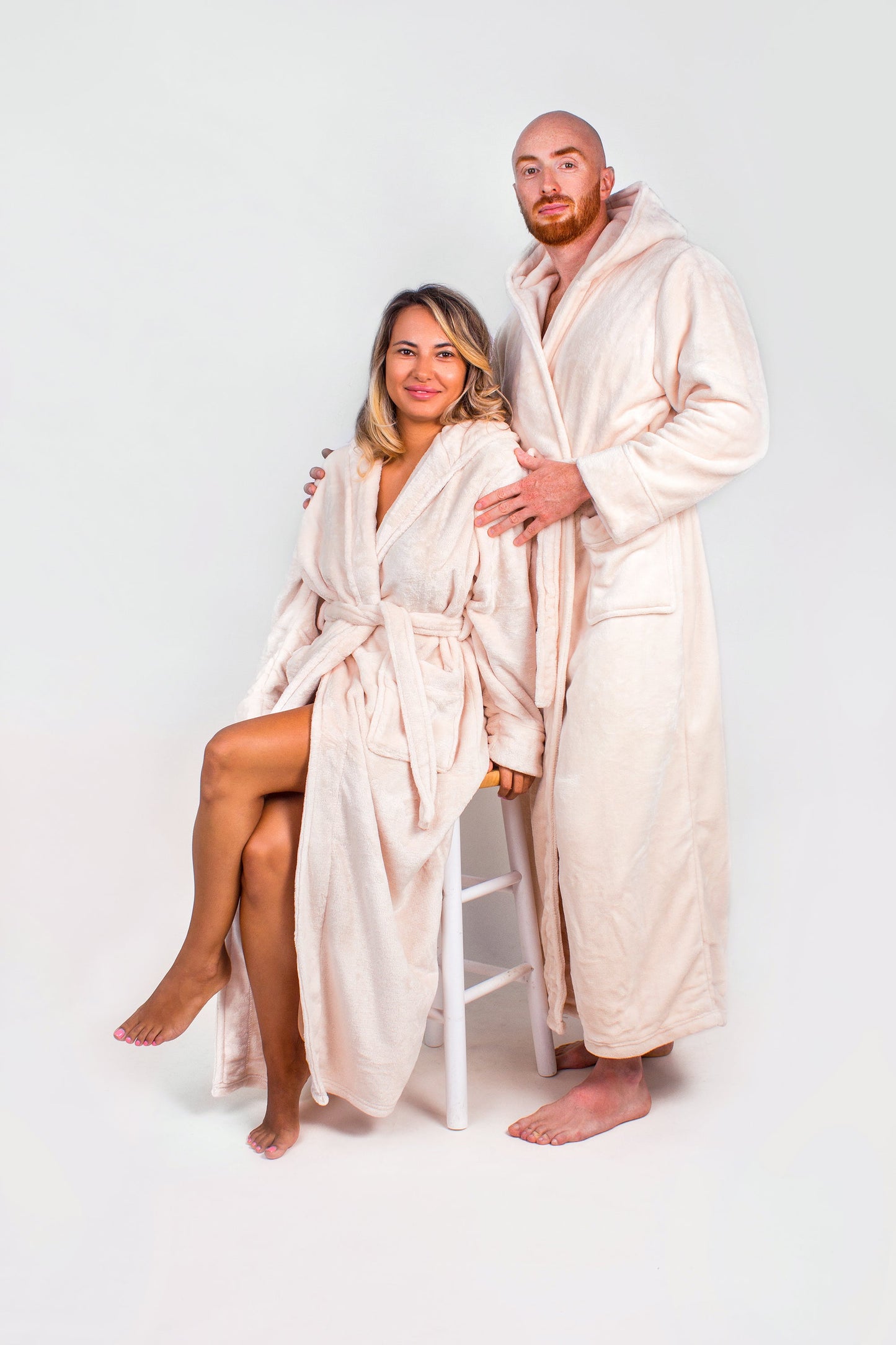 Mr and Mrs Custom Hooded Long Bathrobes - custom bathrobes
