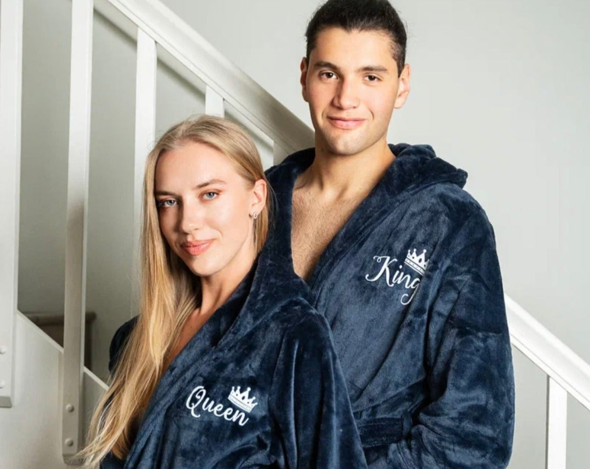 Mr and Mrs Custom Hooded Long Bathrobes - custom bathrobes