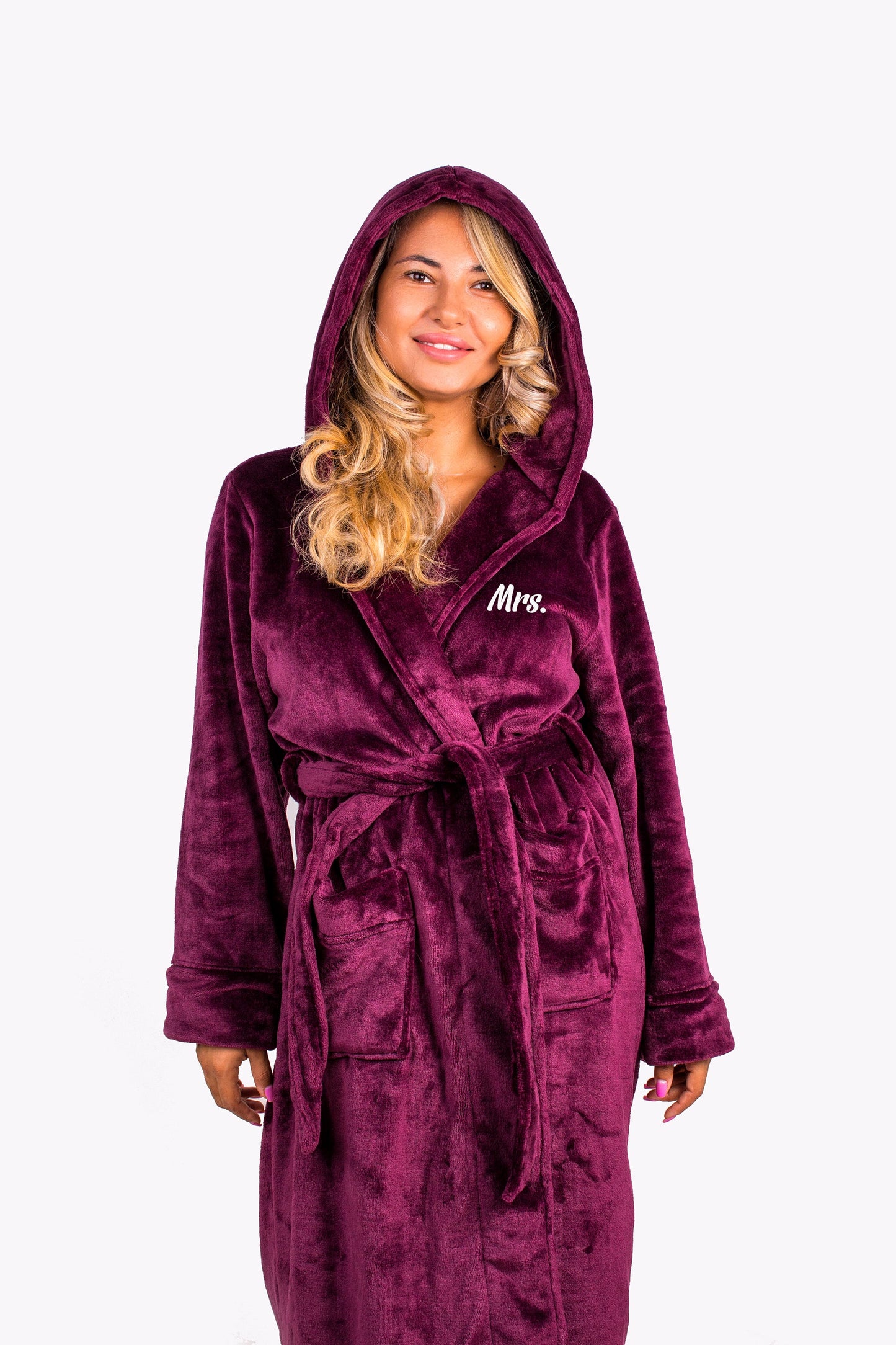 Mr and Mrs Custom Hooded Long Bathrobes - custom bathrobes