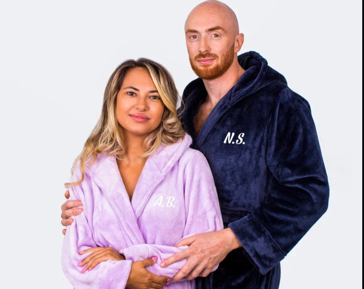 Mr and Mrs Custom Hooded Long Bathrobes - custom bathrobes