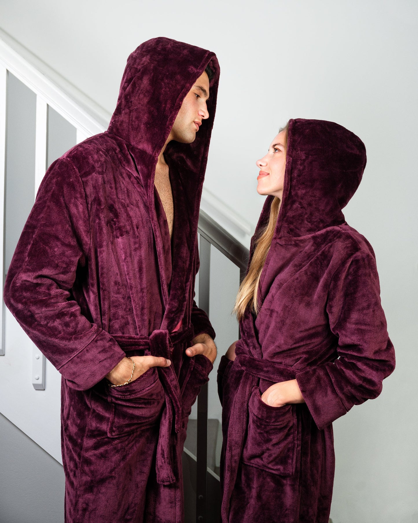 Mr and Mrs Custom Hooded Long Bathrobes - custom bathrobes
