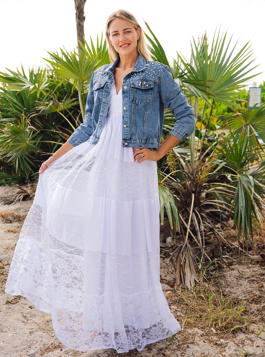 Mrs. Bridal Jean Jackets (ivory/gold letters) Custom jackets