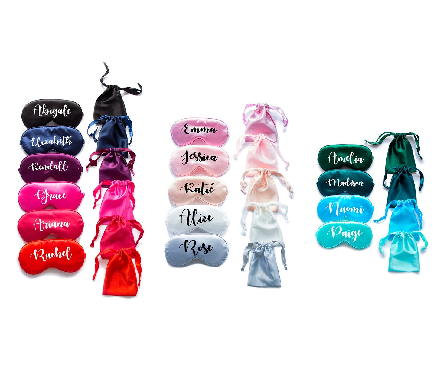 Customized Bridesmaids Eye Masks Autumn font
