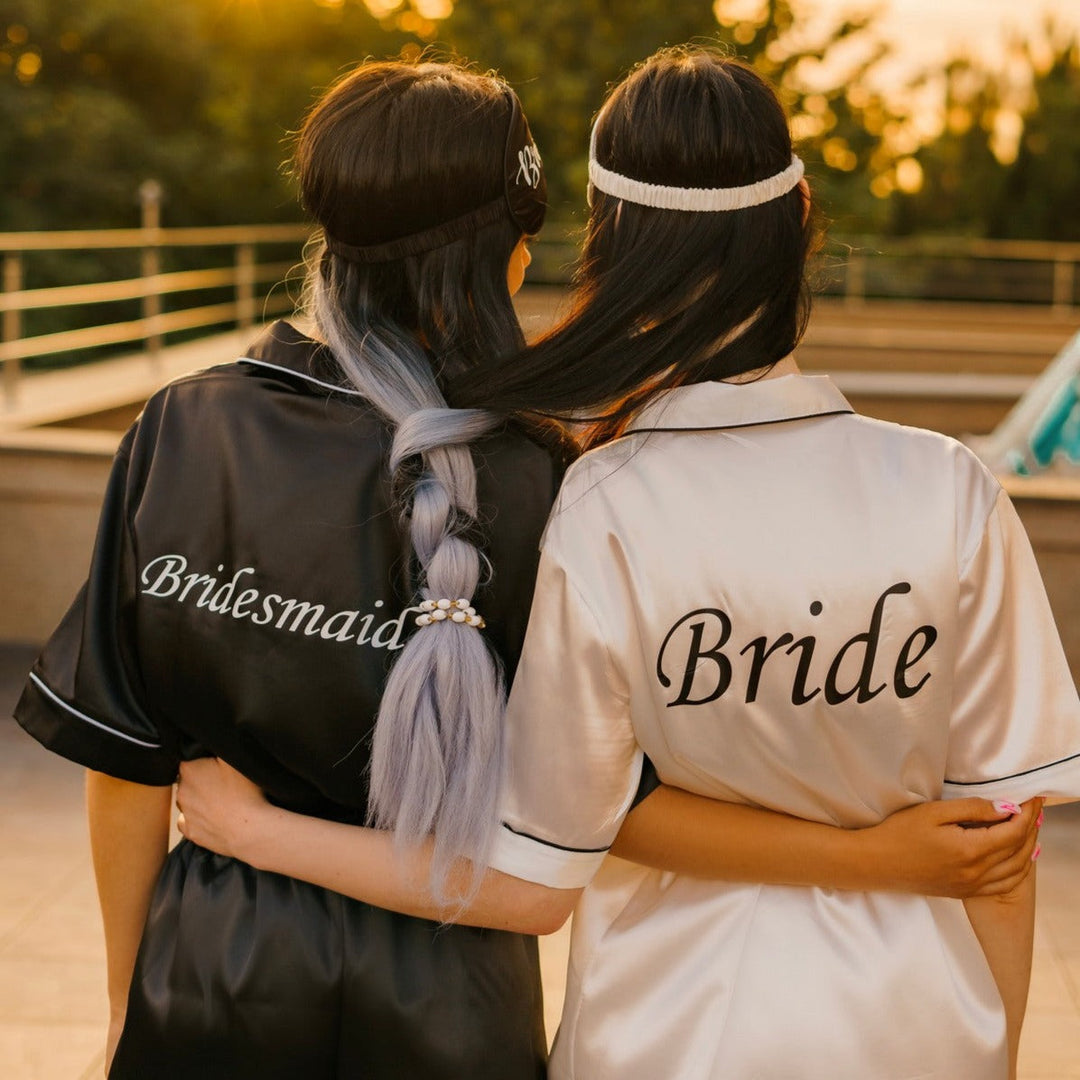 Pajama Set Short Sleeves +Pants Bridal Shower Bridesmaid