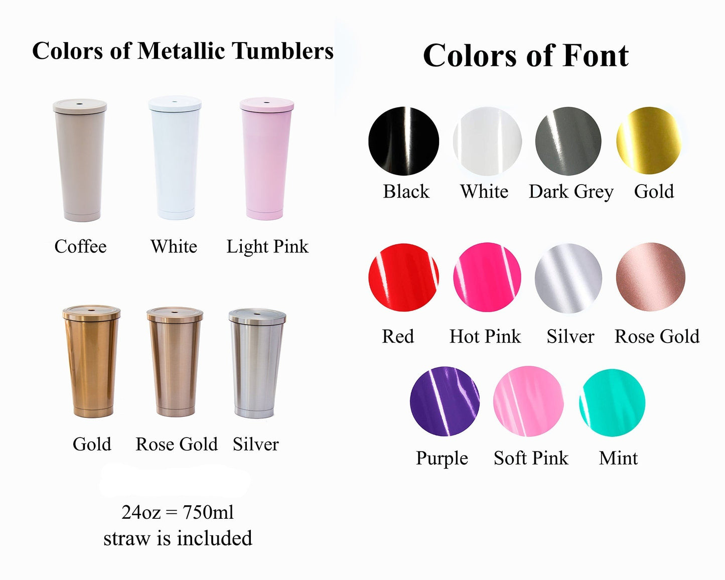 Personalized Party Metallic Tumblers 24 oz - Tumblers