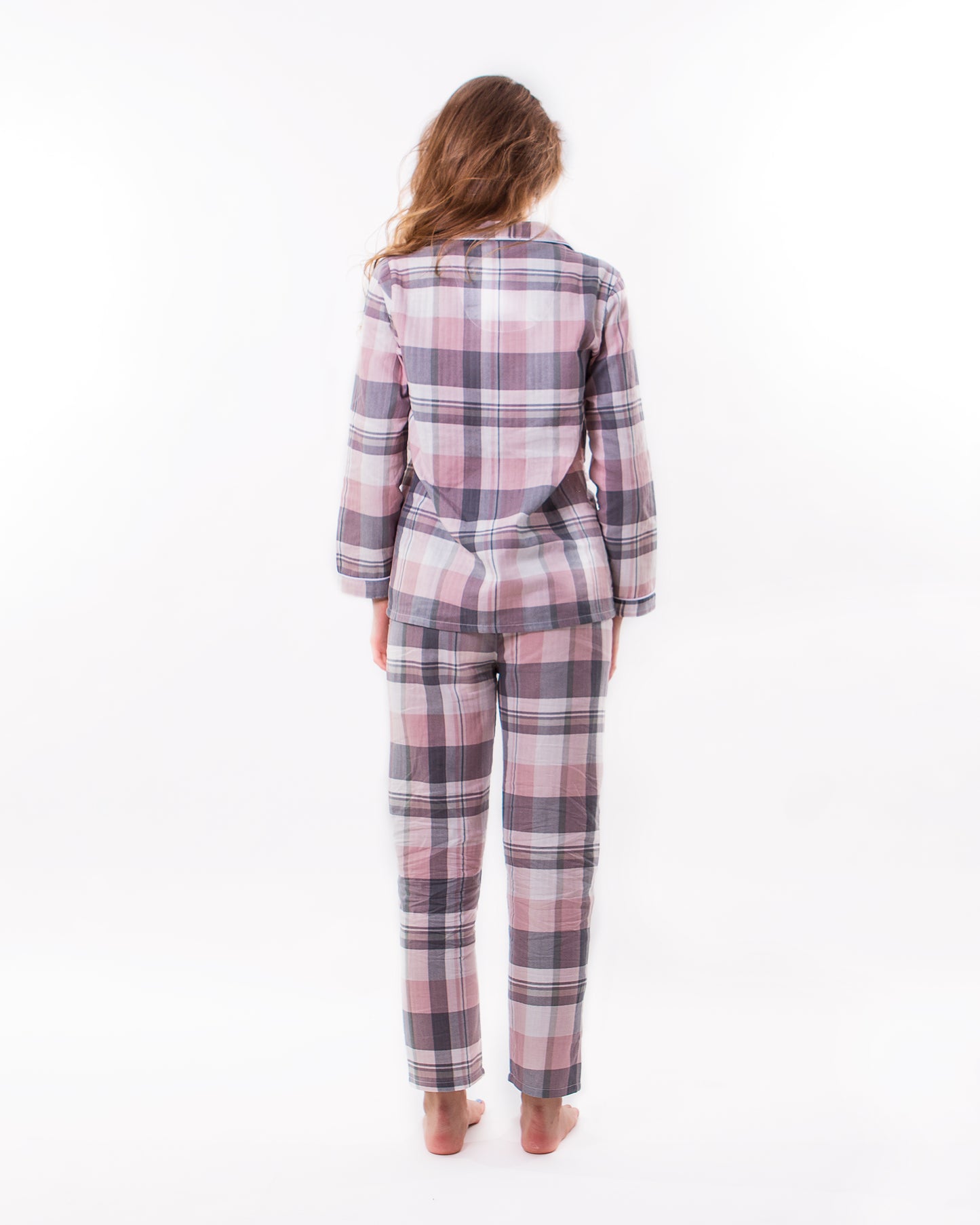 Cotton Pink Plaid Pajama Set