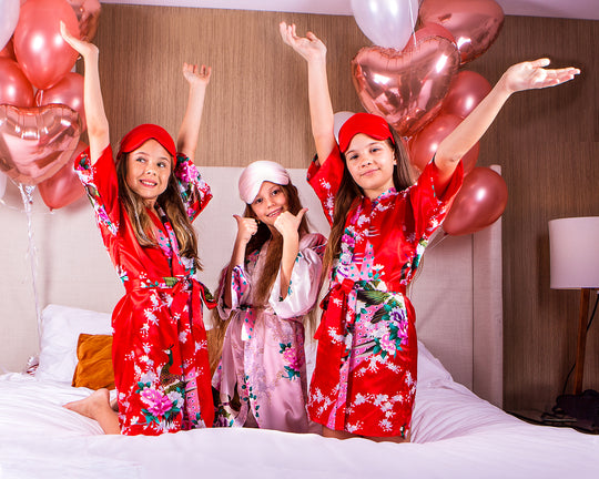 Birthday Sleepover Party Kids Masks Calligraphy font