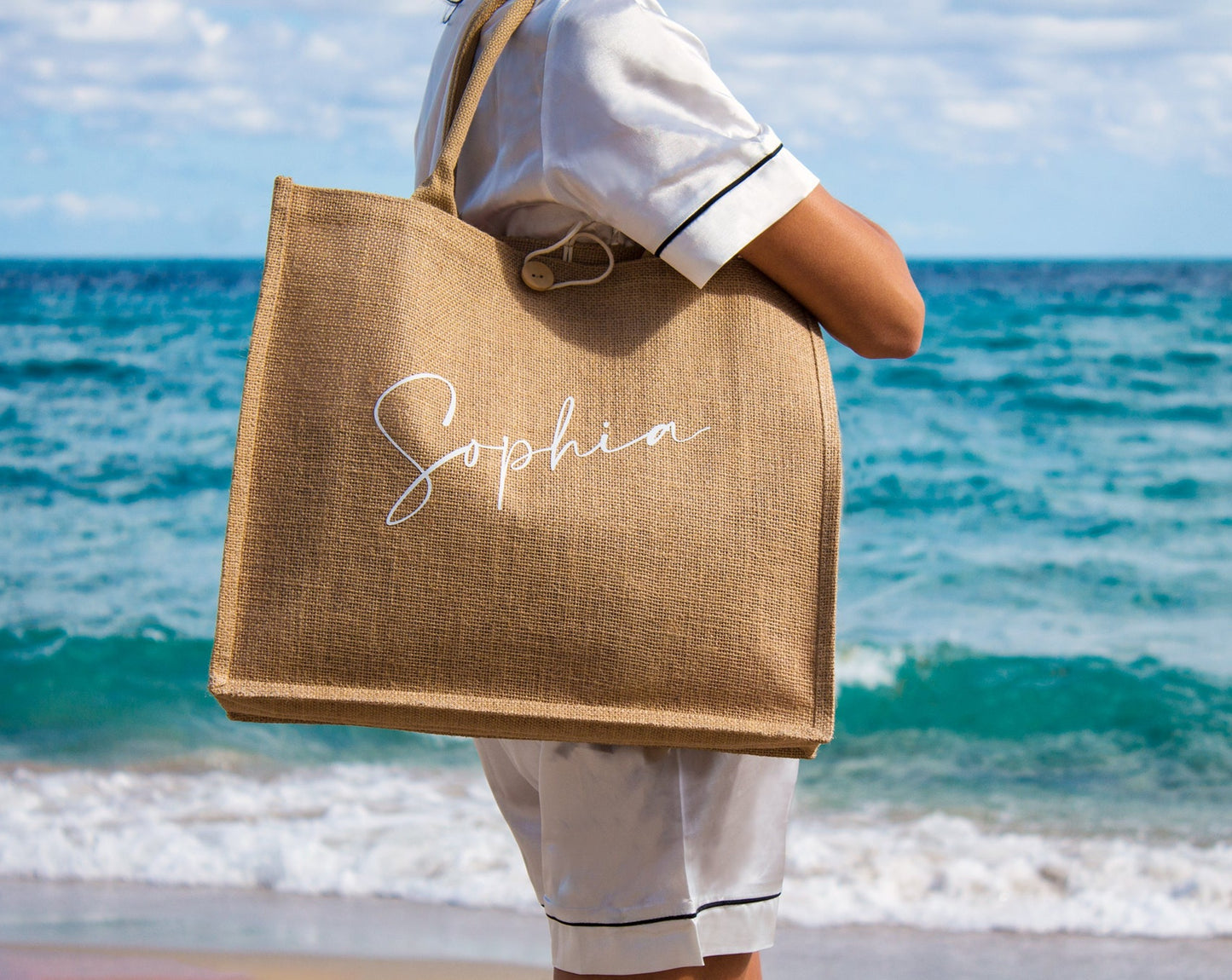 Custom Beach Tote bag for Bridesmaid gifts style1
