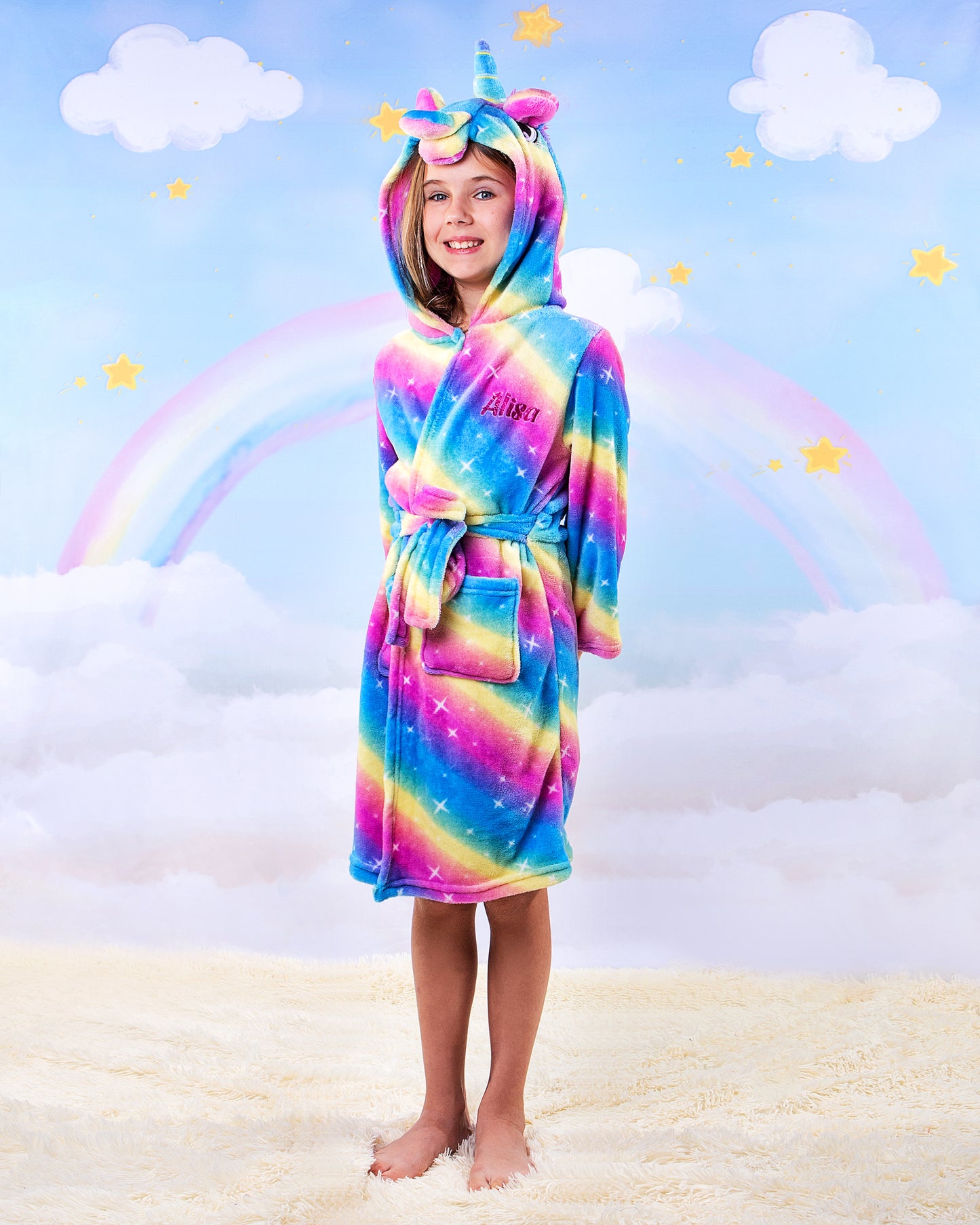 Kids Customized Unicorn Bathrobes