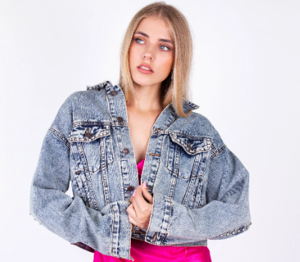 Wedding Denim Jacket with Rhinestone Heart - Custom jackets