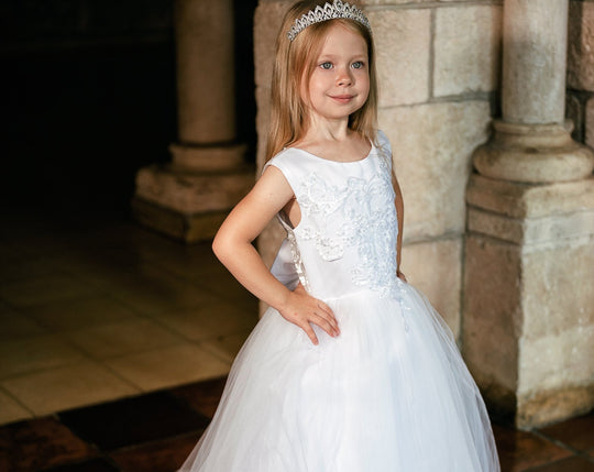 SAMPLE SALE! Flower Girls Lace Dresses A Line With Buttons