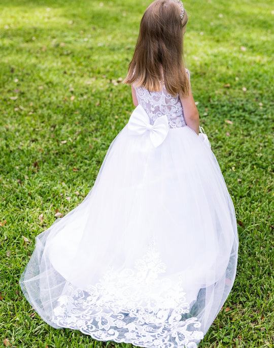 SAMPLE SALE! Flower Girls Lace Dresses A Line With Buttons