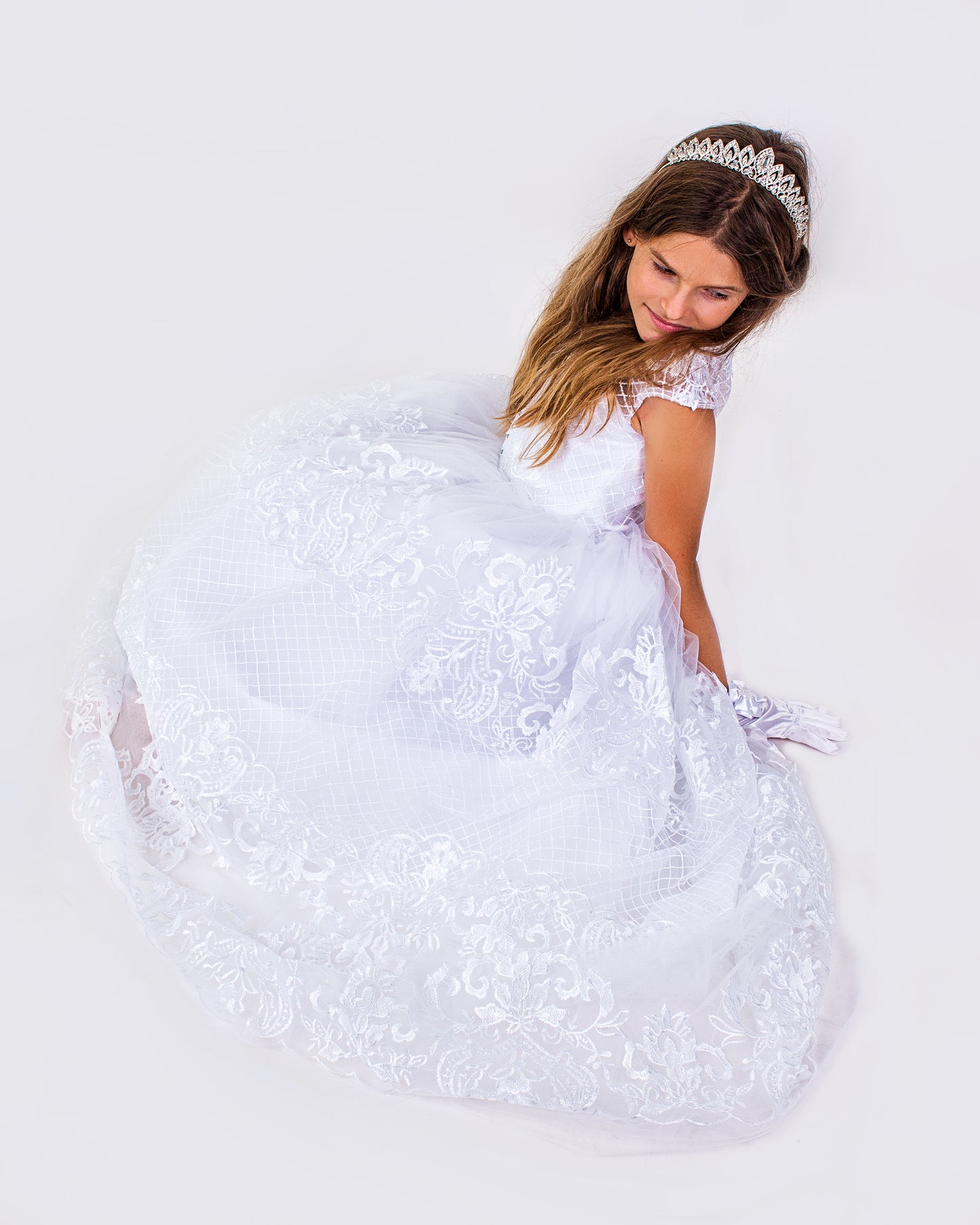 Flower Girl Dress Rhinestone First Holy Communion Gowns