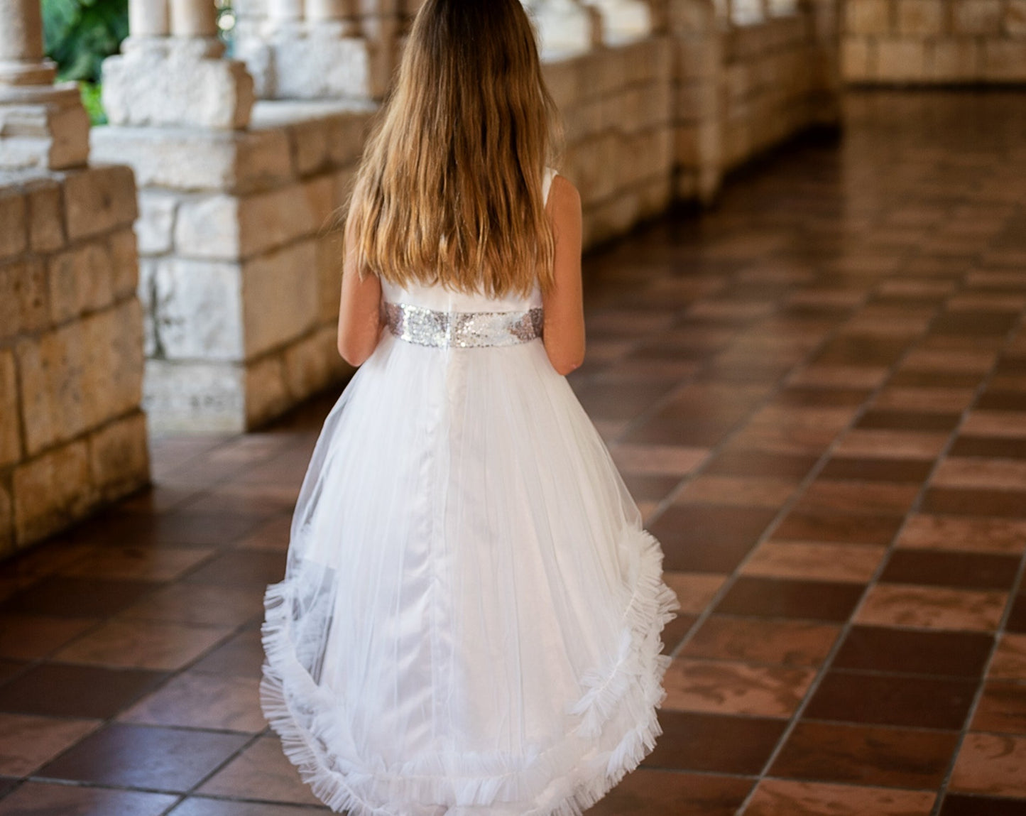SAMPLE SALE! Flower Girls Short Sequin Dress