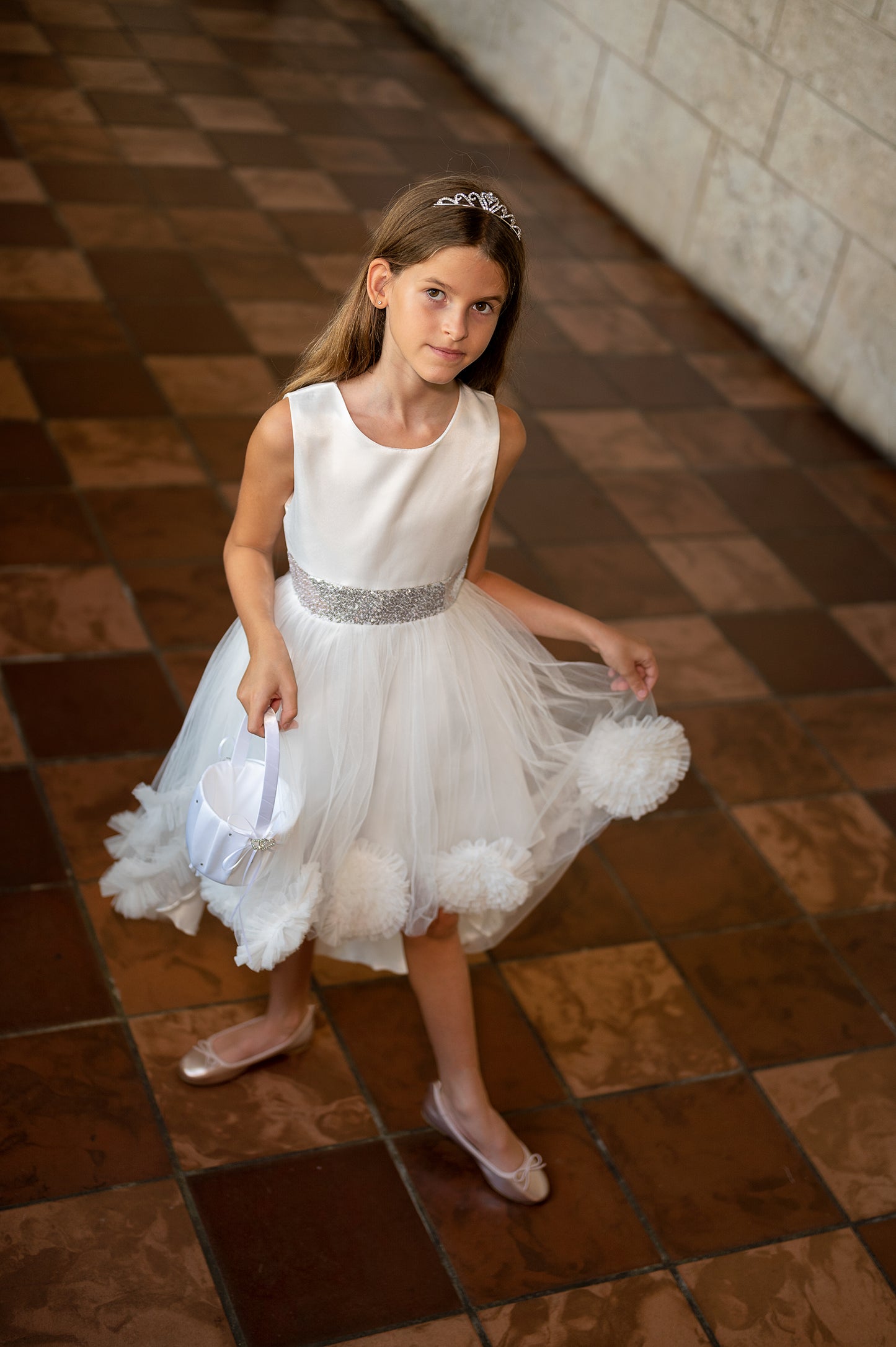 SAMPLE SALE! Flower Girls Short Sequin Dress