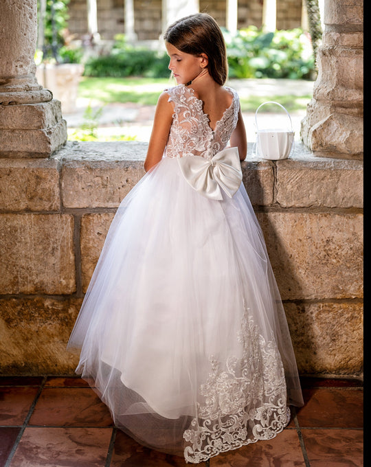 SAMPLE SALE! Flower Girls Lace Dresses A Line With Buttons